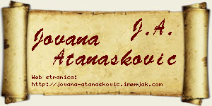 Jovana Atanasković vizit kartica